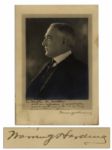 Warren G. Harding 9.75 x 13.75 Photo Signed