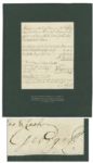 King George III Document Signed Reclaiming Cash Held For Him in November of 1788 While in the Throes of The Mental Illness That Caused His Eventual Supplantation by His Son