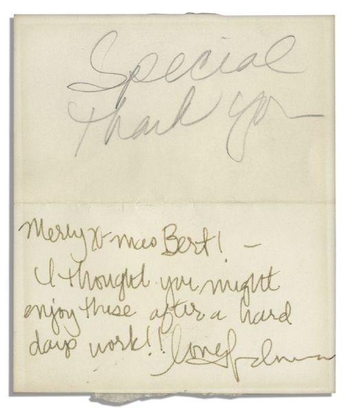 Madonna Christmas Card Signed -- Merry X-mas Bert!