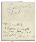 Madonna Christmas Card Signed -- Merry X-mas Bert!