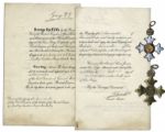 Medal Issued by The Most Excellent Order of the British Empire & Bestowal Document From 1919