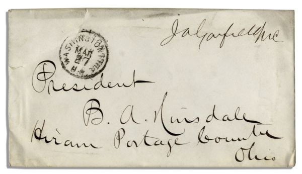 Rare James A. Garfield Free Frank Signed as a Congressman