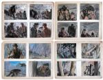 Storyboard Art From For Whom the Bell Tolls -- The Hit 1943 Screen Adaptation of Hemingways Classic Novel Starring Ingrid Bergman & Gary Cooper -- The Critical Bridge Bombing Sequence