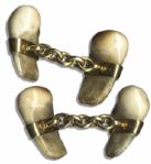 Cufflinks Personally Owned by The Duke & Duchess of Windsor -- Gold Jewelry With Deer Teeth