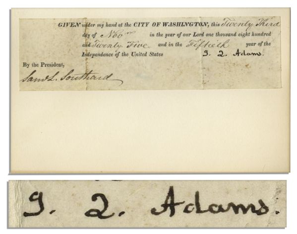 John Quincy Adams Signature as President