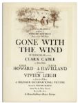 ''Gone With the Wind'' Original Program From the 1939 Movie