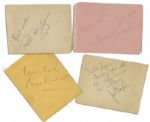 Collection of 26 Autographs of Various Hollywood Actors -- Including Bob Hope, Jack La Rue, Bruce Cabot & More