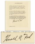 President Gerald Ford Portion of His Oath of Office Signed -- ...I believe that truth is the glue that holds government together, not only our government but civilization itself...