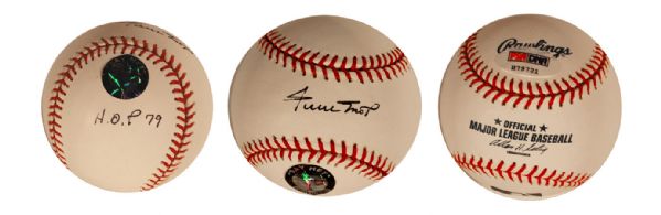 Willie Mays Signed OML Baseball -- Signed & Inscribed HOF 79 -- With Say Hey Hologram & PSA/DNA COA