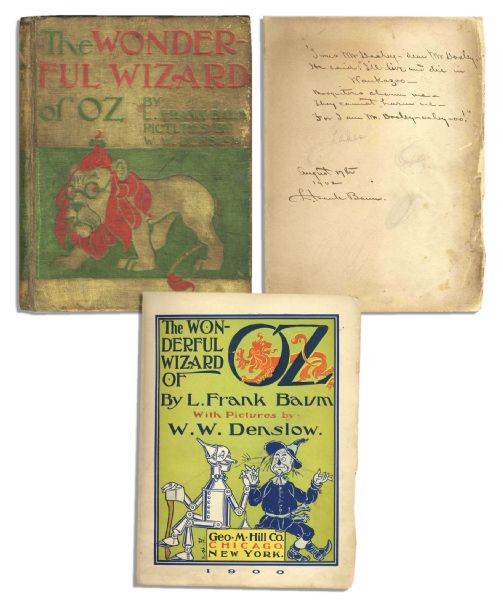 L. Frank Baum Signed and Dedicated Wonderful Wizard of Oz -- With Scarce Poem Handwritten by Baum -- ...Mosquitoes charm me / They cannot harm me / For I am Mr. Dooley-ooley-oo!...