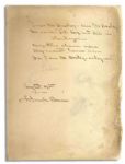 L. Frank Baum Signed and Dedicated ''Wonderful Wizard of Oz'' -- With Scarce Poem Handwritten by Baum -- ''...Mosquitoes charm me / They cannot harm me / For I am Mr. Dooley-ooley-oo!...''