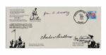 Iwo Jimas 44th Anniversary First Day Cover -- Signed by Joe Rosenthal, John Bradley & Charles Lindberg