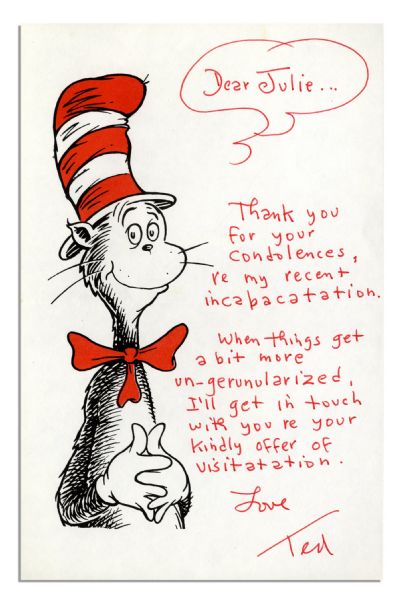 Dr. Seuss Autograph Letter Signed -- ...When things get a bit more un-gerunularized...