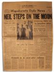 Neil Armstrongs Hometown Newspaper Announcing the Apollo 11 Moonwalk -- Includes Numerous Articles on Apollo 11 Mission & a Photograph of Armstrongs Parents