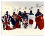 Photo Signed by the Historic 1990 Trans-Antarctic Expedition Team Led by Will Steger -- Expedition Was the First Dogsled Traverse of the Continent  