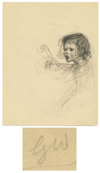 Charlottes Web Pencil Illustration by Garth Williams -- Initialed by the Artist