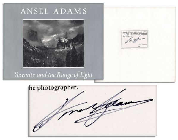 Ansel Adams Signed Copy of His Majestic Work, Yosemite and the Range of Light
