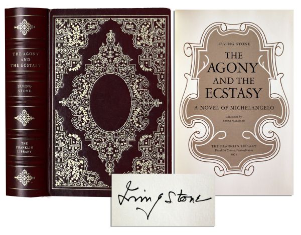 Signed Limited Edition of Irving Stones The Agony and the Ecstasy -- Fine