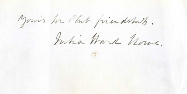 Julia Ward Howe Signed Slip