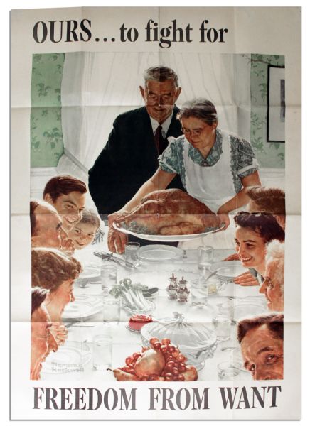 Wartime Norman Rockwell Poster -- Freedom From Want -- 28.5 x 40