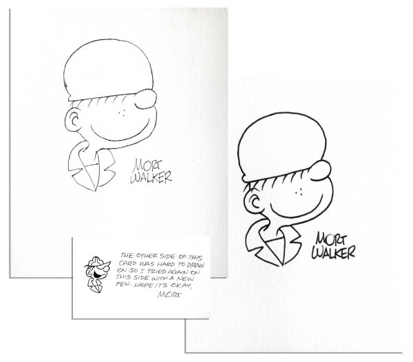 Mort Walker Signed Beetle Bailey Drawings