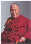 Nobel Peace Prize Winner & Legendary Tibetan Spiritual Leader, The Dalai Lama Signed Photo -- Near Fine