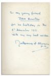 Field Marshal Bernard Montgomery Signed Copy of ''A Tale of Two Cities'' -- For a Young Friend's Birthday