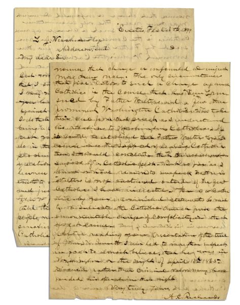 Lincoln Assassination Letter Regarding the Guilt of Father Walter -- ...It has been claimed by some not familiar with the history of the assassination...that it was a Catholic plot...