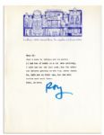 Ray Bradbury Typed Letter Signed on Unique Imaginative Stationery -- To Publisher of 1975 The Ray Bradbury Companion