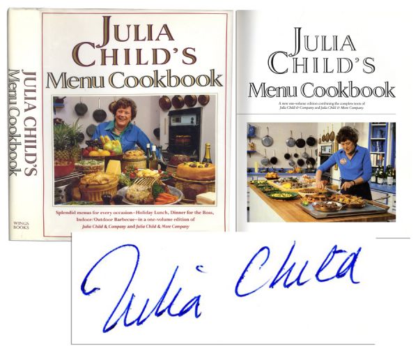Julia Child Signed Julia Childs Menu Cookbook