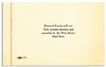 United Nations 1949 Dinner Invitation -- in New York City for the Start of the General Assembly's Fourth Session -- 20 September 1949