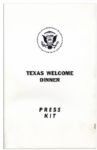 Complete Press Package for the JFK Texas Welcome Dinner -- Planned for the Night of His Assassination