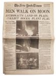 The New York Times Announces Historic Men Walk On Moon -- 21 July 1969