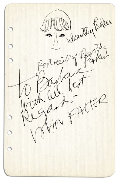 Dorothy Parkers Signature & Sketch