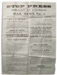 Irish Civil War Broadside From Eamon de Valeras IRA --  on The Battle of Dublin ...sniping posts against the soldiers of the Irish Republic...