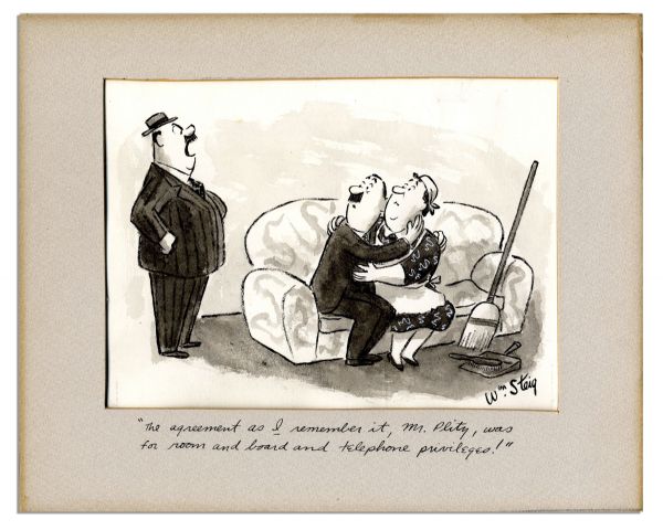 Shrek Creator William Steig Hand-Drawn New Yorker Cartoon