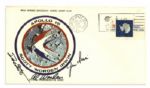 Rare Apollo 15 Crew Signed Astronaut Insurance Cover Issued by NASA -- Al Worden, Dave Scott & Jim Irwin 