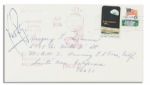 Neil Armstrong Signed Cover Paying Tribute to the Splashdown Recovery -- Cancelled Onboard the U.S.S. Hornet