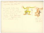Jim Henson Early Muppets Character Sketch -- Depicting Notes for a Muppets Dance Number Featuring The Boss Men in One of Their First Television Debuts