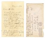 Iwo Jima Hero Rene Gagnon WWII-Dated 1942 Autograph Letter Twice-Signed -- To His Sweetheart Back Home -- While Stationed at Training Camp on Parris Island
