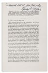 Charles Evan Hughes Document Signed -- Upon His Speech Regarding the Justice System