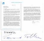 Father of the Hydrogen Bomb Edward Teller Typed Letter Signed With Excellent Nuclear Content -- ...nuclear medicine, the peaceful uses of nuclear explosives, and nuclear energy...