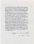 Astronomer Clyde Tombaugh Signed Description of Discovering Pluto