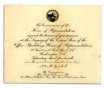 Invitation and Program From the Laying of the Cornerstone for the New House of Representatives Building in 1906