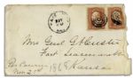 George Custer Signed Envelope Which Contains His Full Autograph