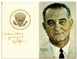 Lyndon B. Johnson Signed Norman Rockwell Portrait