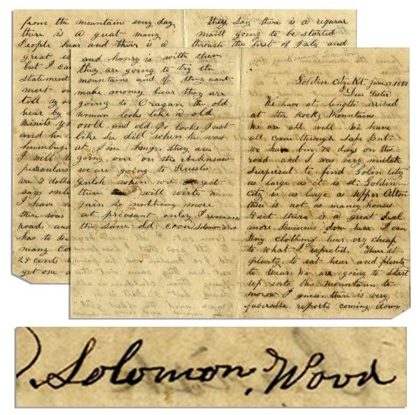 California Gold Rush Autograph Letter Signed -- ...We are going to Start up to the mountains tomorow I guess. there is very faverable reports coming down from the mountains every day...