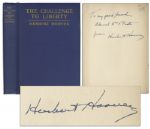 Herbert Hoover Signed First Edition Book, The Challenge to Liberty