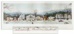 Master of Americana, Norman Rockwell Signed Print of His Well-Known Piece Stockbridge Main Street at Christmas -- 30.75 x 12.5