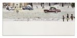 Master of Americana, Norman Rockwell Signed Print of His Well-Known Piece ''Stockbridge Main Street at Christmas'' -- 30.75'' x 12.5''